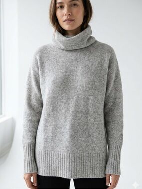 Aritzia Community Yak-Wool Turtleneck Sweater Size XS | Heather Gray | Capsule
